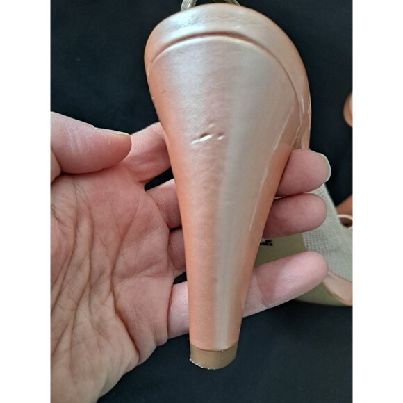 Anne Klein Europa High Heels Akeuropa Pink Peep Toe Bow Slingback Size 8.5 M - Picture 8 of 15